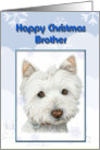 Happy Christmas Card Brother, with Cute Westie Dog card