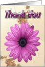 Thank you Greeting Card, with Pink Flower design card