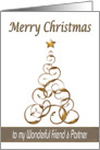 Merry christmas Wonderful Friend and Partner Elegant Christmas Tree card