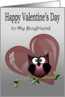 Happy Valentine’s Day to My Boyfriend, Owl and Heart Card