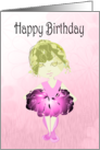 Happy Birthday Greeting Card, with Cute Ballerina Art in Pink Tutu card