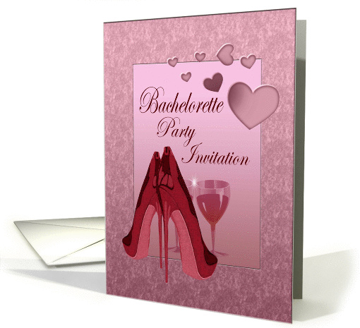 Bachelorette Party Invitation with Stiletto Shoes Art card (1183072)