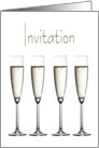 Invitation Card, Stylish and Elegant Champagne Glass Design card