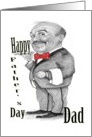 Happy Father’s Day Dad, with Cartoon Waiter, Card