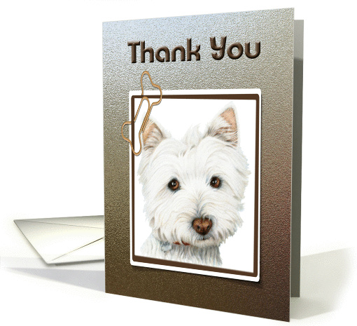 Thank you, cute Westie dog card (846436)