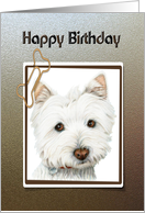 Happy Birthday, cute Westie dog Card