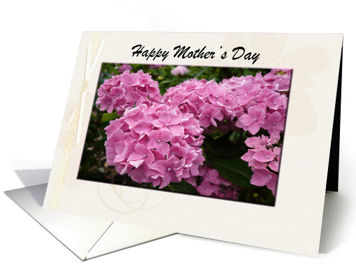 Happy Mother's Day Card, with Pink Hydrangea Flower design card