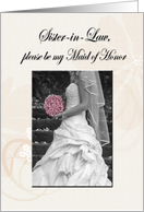 Invitation, sister-in-law to be maid of honor card