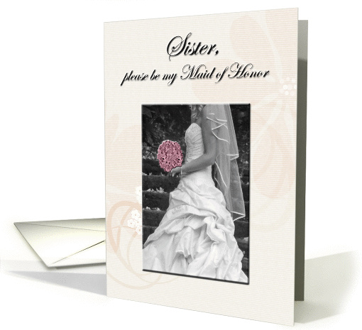 Invitation, sister to be maid of honor, with bride and... (849815)