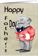 Happy Father’s Day Greeting Card, with Cartoon Waiter card