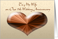 To My Wife on Our 5th Wedding Anniversary, Card