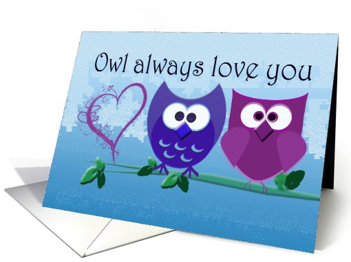 Owl always love you, cute Owls Valentine card (896737)
