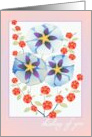 Old-fashioned Thinking of you With Flowers - Blank inside card