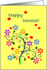 Happy Norooz With Cheerful Spring Flowers and Love card