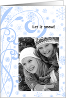 Merry Christmas Winter Snowflakes Photo Card
