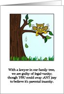 Happy Birthday Humor to Our Son, the Lawyer! card