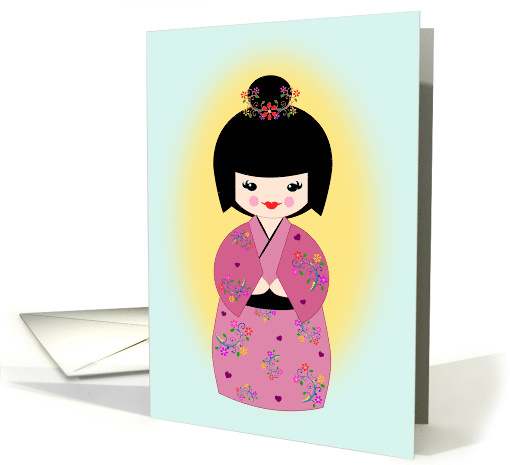 Happy Children's Day - Kodomo no hi, With a Pretty Kokeshi Doll card