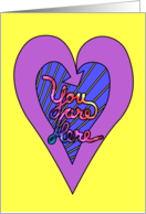 You Are Here (In My Heart) and I Miss You card