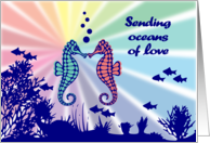Oceans of Love and Congratulations on Moving in Together: Seahorses card