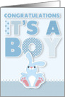 Cute Bunny - It’s a Boy! Congratulations card