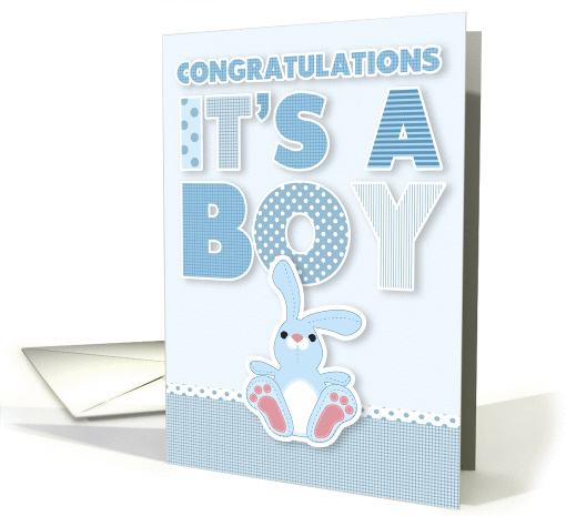 Cute Bunny - It's a Boy! Congratulations card (839912)