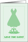 Save the date ! Green wedding dress card