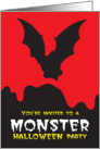 You’re invited to a MONSTER Halloween party - Bat card