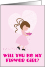 Will you be my Flower girl? Pink card