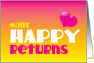 Many Happy returns card