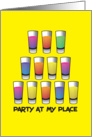 Party at my place - Bachelorette shooters card