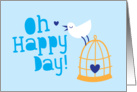 Oh happy day white bird card