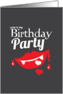 Come to my Birthday party vampire smile card