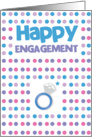 Happy engagement with blue ring spots card