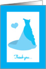 Thank you for being my bridesmaid, blue wedding dress card