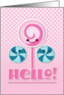 Hello! lollypop and sweets card