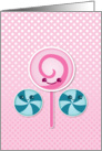 Pink lollypop and sweets card