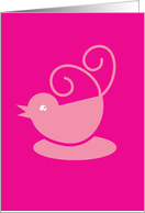 Simple pink bird card