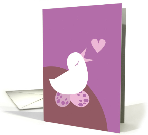 Announcing love bird with love heart tweet card (820128)