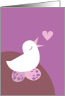 Announcing love bird with love heart tweet card