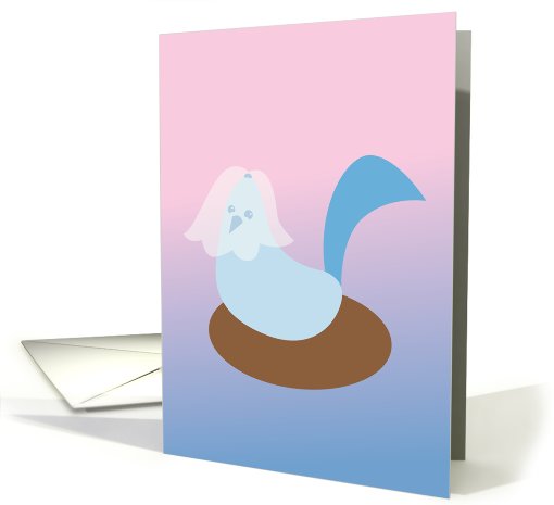 Bridal bird with veil wedding card (820133)