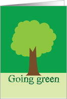 Going green tree design social message card