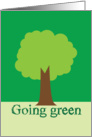 Going green tree design social message card