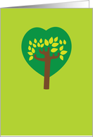 Green Valentine tree card