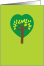 Green Valentine tree card