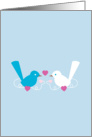 I love you Huband - Pretty Blue and white Wrens card
