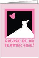 Please be my Flower girl! pink dress card