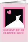 Please be my Flower girl! pink dress card