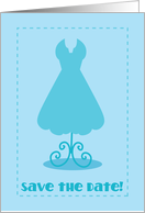 Save the date ! Blue wedding dress card
