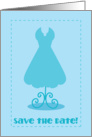 Save the date ! Blue wedding dress card