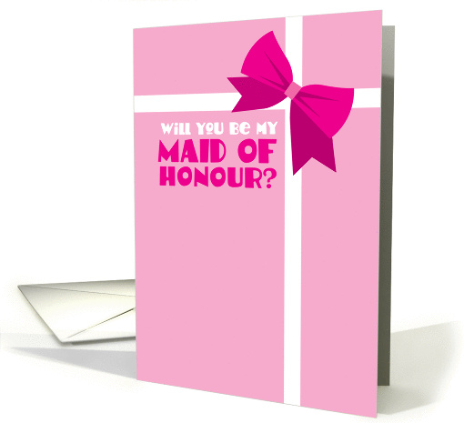 Will you be my Maid of Honour ? with pretty pink bow card (833261)